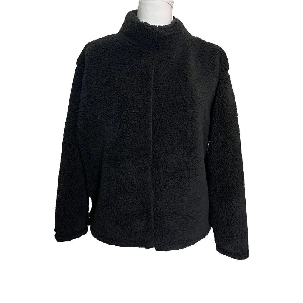 Summersalt Cozy High Pile Eco Fleece Sweater Pullover Black Size M 0